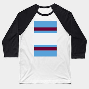 Manchester Varsity Sky, White & Maroon Baseball T-Shirt